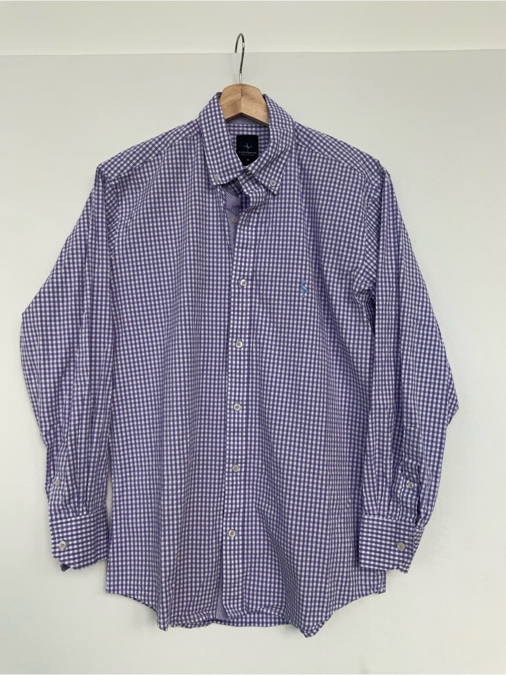 Tailorbyrd Lavender Gingham Button-Down Dress Shirt